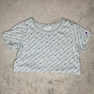 Champion logo crop t shirt